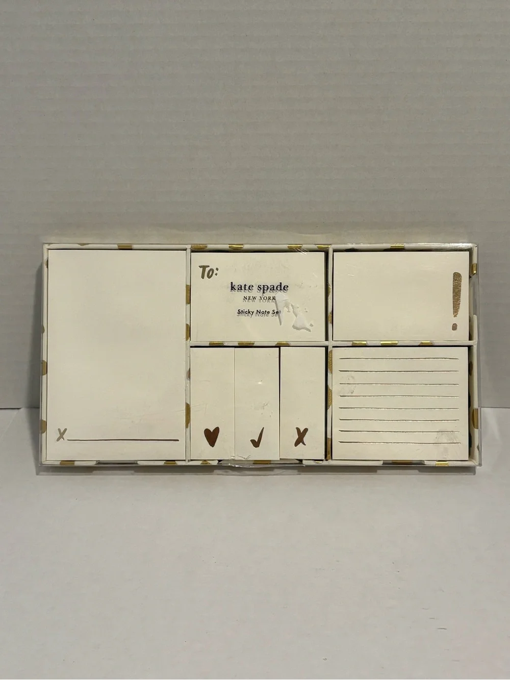kate spade Cream and Gold Sticky Note Set